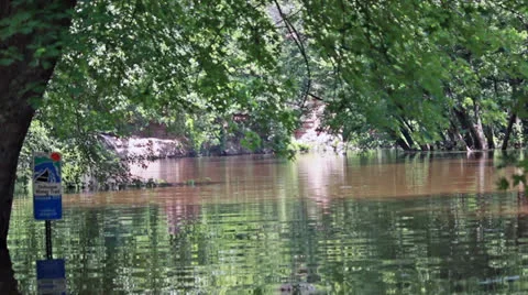 Flooded Creek Stock Footage 25236349