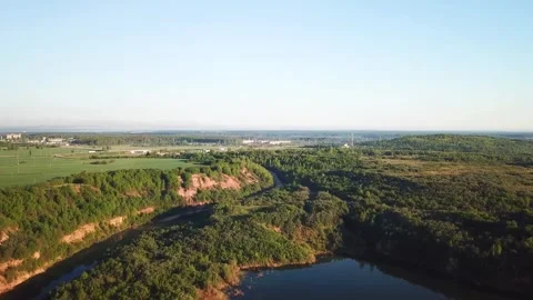 Flooded dolomite quarry Stock Footage 250928894