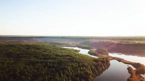 Flooded dolomite quarry Stock Footage 250929046