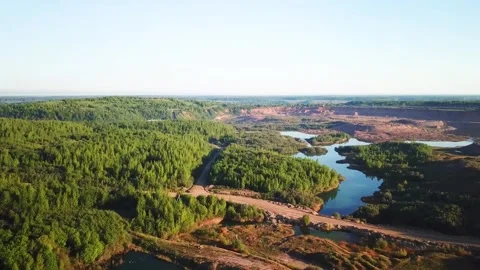Flooded dolomite quarry Stock Footage 250930004