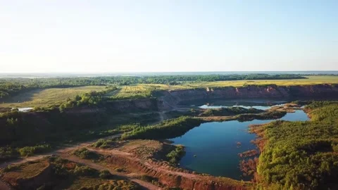 Flooded dolomite quarry Stock Footage 250930058