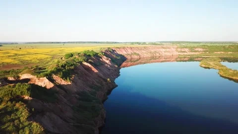 Flooded dolomite quarry Stock Footage 250930152