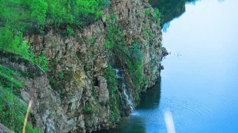 Flooded dolomite quarry Stock Footage 250930281