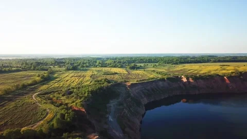 Flooded dolomite quarry Stock Footage 250930358