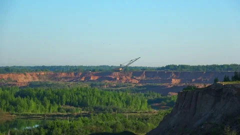 Flooded dolomite quarry Stock Footage 250930513