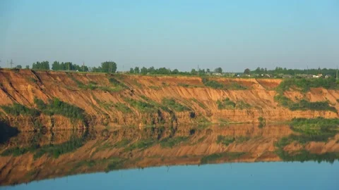 Flooded dolomite quarry Stock Footage 250930547