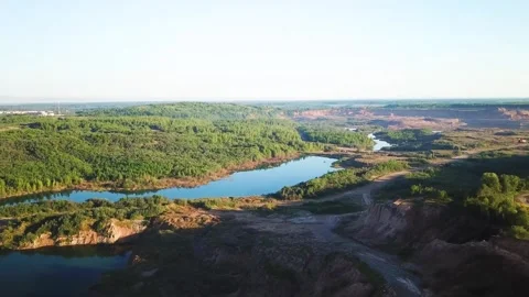 Flooded dolomite quarry Stock Footage 250930891