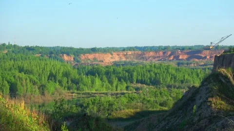 Flooded dolomite quarry Stock Footage 250930967
