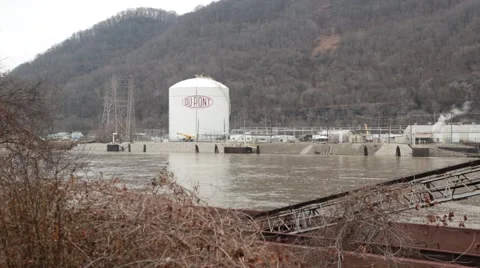 Flooded factory in daytime Stock Footage 47858059