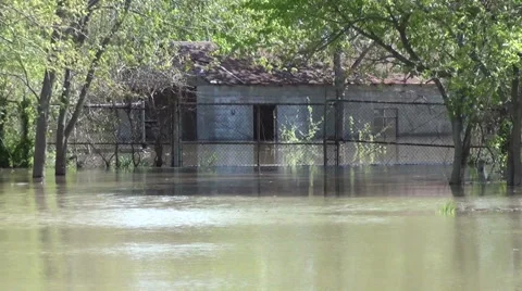Flooded Farm Stock Footage 54756886