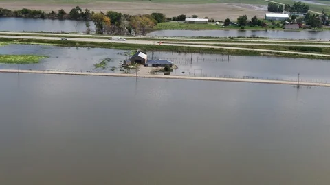 Flooded farm Stock Footage 114750427