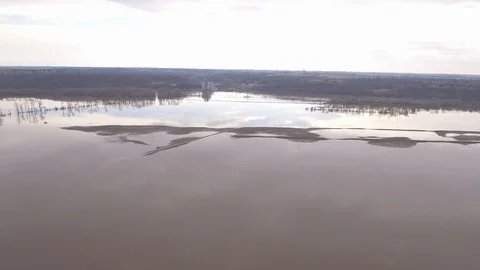 Flooded farmlands Stock Footage 105425611