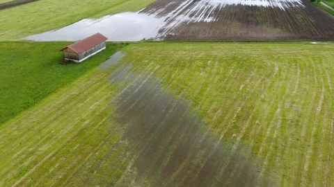 Flooded Field after Rain Stock Footage 108551078