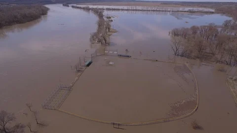 Flooded field Stock Footage 105425873