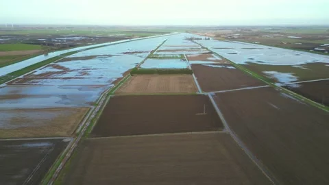 Flooded Floodplain, UK 스톡 동영상 260409739