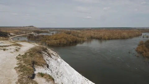 Flooded forest. Flood the river in the spring. State of emergency Video stock 94961879