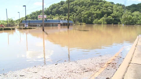 Flooded gas station Stock Footage 33756693