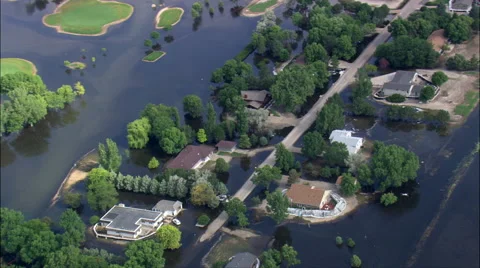 Flooded Golf Course 스톡 동영상 65436372