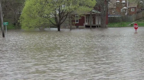 Flooded Homes Stock Footage 54755568
