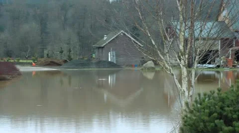Flooded house Stock Footage 11635027
