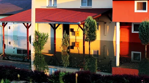 Flooded House Stock Footage 37022352