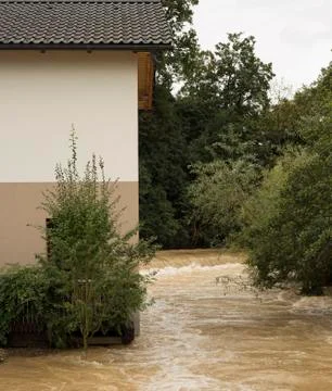 Flooded house Stock Photos