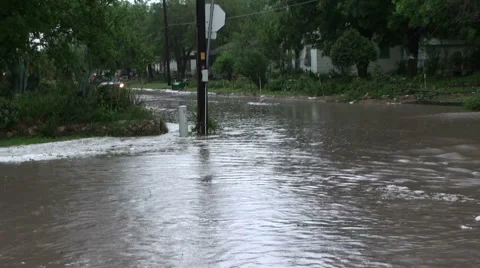 Flooded Intersection 스톡 동영상 54756628