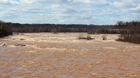 Flooded James River's Massive Flow Video stock 60818954