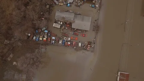 Flooded Junkyard Stock Footage 105423611