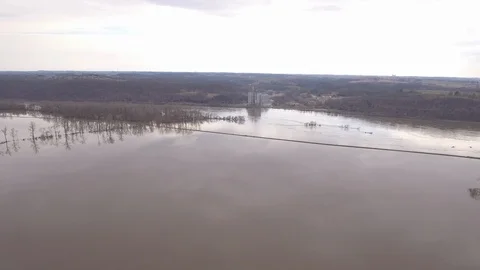 Flooded landscape Stock Footage 105424592