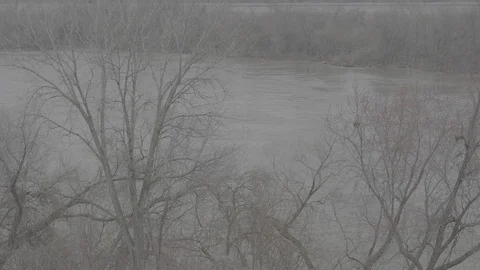 Flooded landscape Stock Footage 105425609