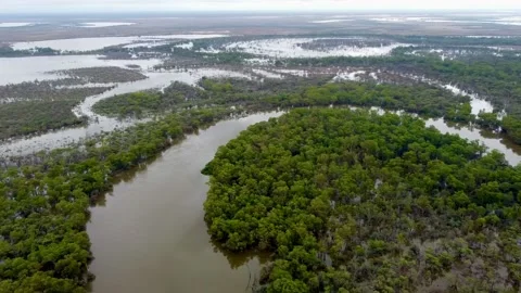 Flooded Murray River in Renmark, South Australia, 360 panorama Stock Footage 234381925