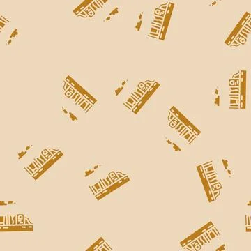 Flooded park disaster glyph vector seamless pattern Stock Illustration
