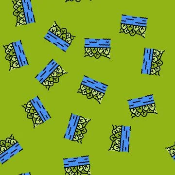 Flooded park disaster vector seamless pattern Stock Illustration