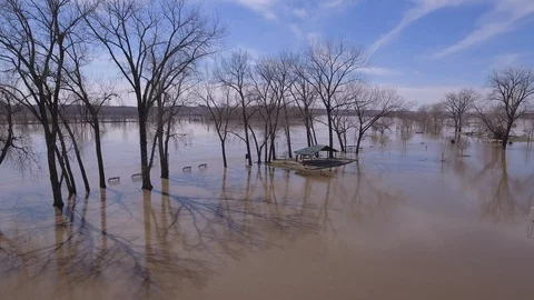 Flooded Park Stock Footage 105422093