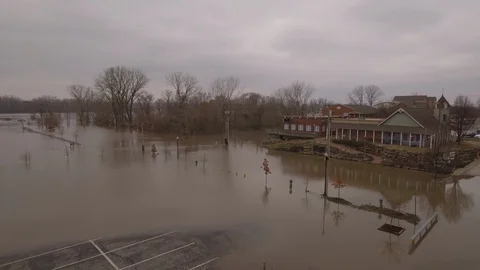 Flooded park landing Stock Footage 105422541