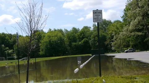 Flooded parking lot. Stock-Footage 5298254