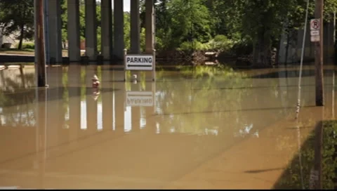 Flooded Parking Lot 스톡 동영상 8649269