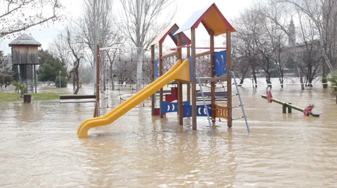 Flooded playground Video stock 48193956