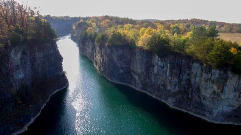 Flooded Quarry Arial Stock Photos