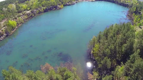 Flooded quarry. The view from the heights. 스톡 동영상 49824841