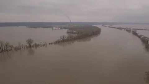 Flooded River edge Stock Footage 105422693