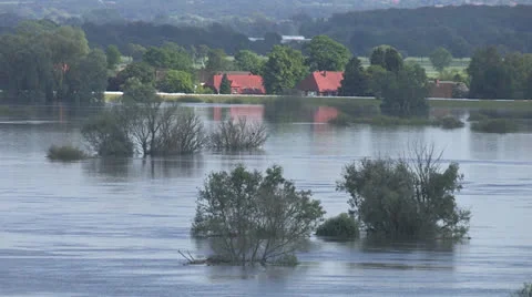 Flooded river Stock Footage 24719519