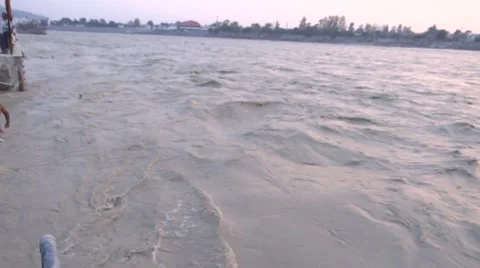 Flooded River Ganga in Rishikesh 3 Stock-Footage 52710133
