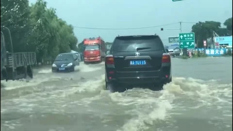 Flooded Road China Stock Footage 157788138