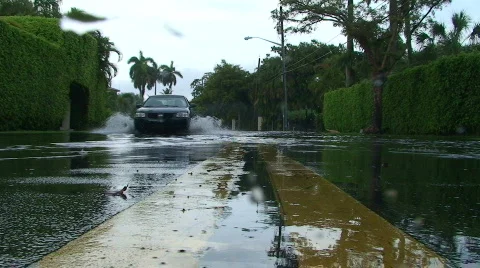 Flooded Road Stock Footage 358991