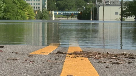 Flooded road Stock Footage 54238104