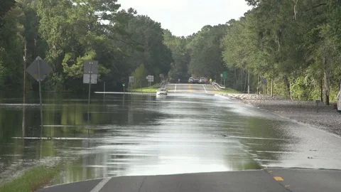 Flooded Road Stock Footage 96163299