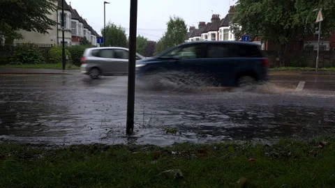 Flooded road. Stock Footage 157187826