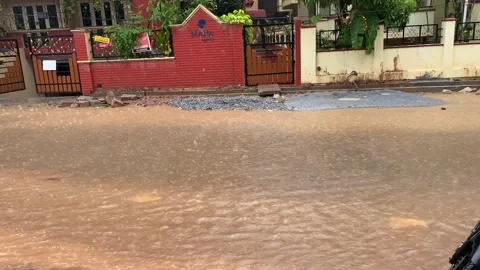 Flooded road Video stock 162979944